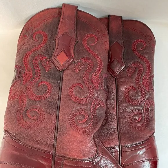 (NWT) CUADRA &quot;Anguila Vino&quot; Western Boots, Wine/Burgundy - 6.5 Men/8.5 Women