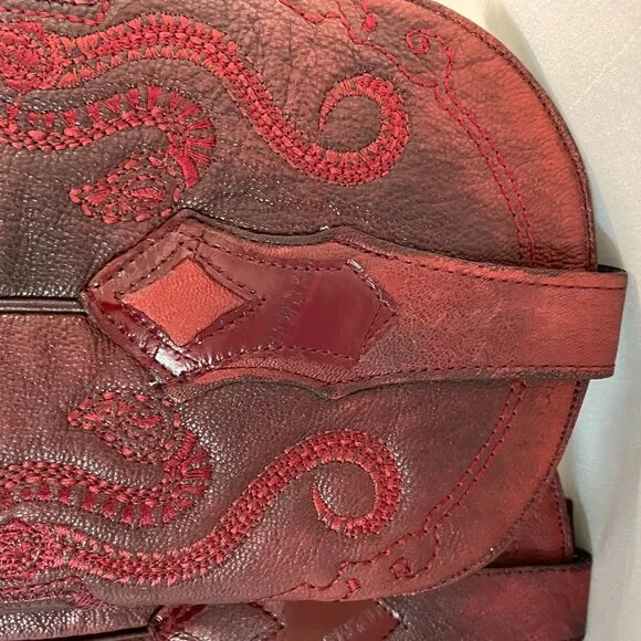 (NWT) CUADRA &quot;Anguila Vino&quot; Western Boots, Wine/Burgundy - 6.5 Men/8.5 Women