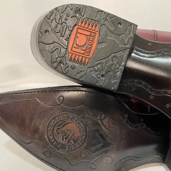 (NWT) CUADRA &quot;Anguila Vino&quot; Western Boots, Wine/Burgundy - 6.5 Men/8.5 Women