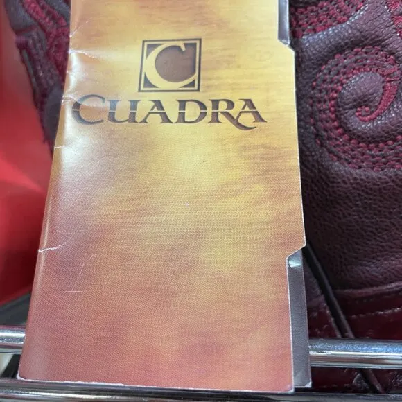 (NWT) CUADRA &quot;Anguila Vino&quot; Western Boots, Wine/Burgundy - 6.5 Men/8.5 Women