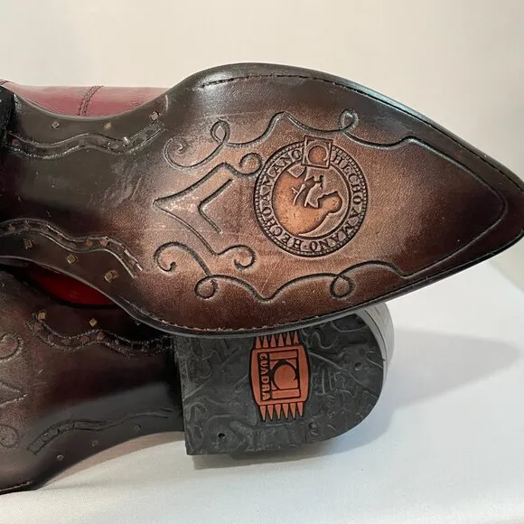 (NWT) CUADRA &quot;Anguila Vino&quot; Western Boots, Wine/Burgundy - 6.5 Men/8.5 Women