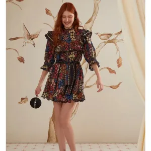NWT Farm Rio Jujus Garden Black Mini Dress Women’s SIZE SMALL