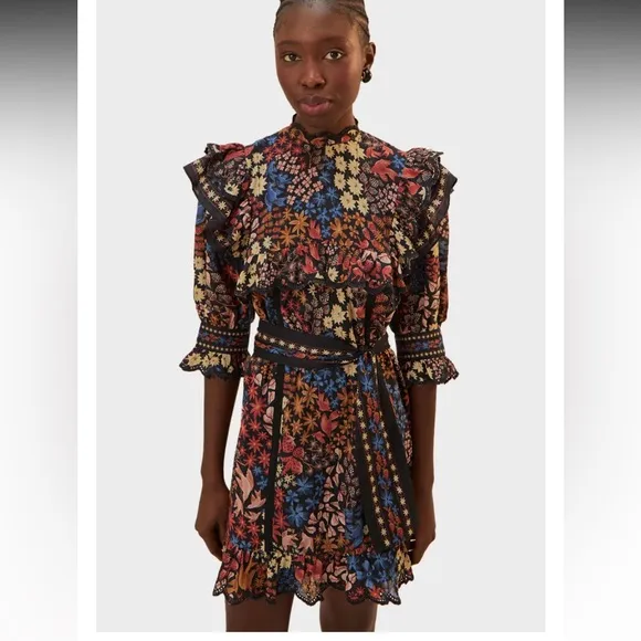 NWT Farm Rio Jujus Garden Black Mini Dress Women’s SIZE SMALL