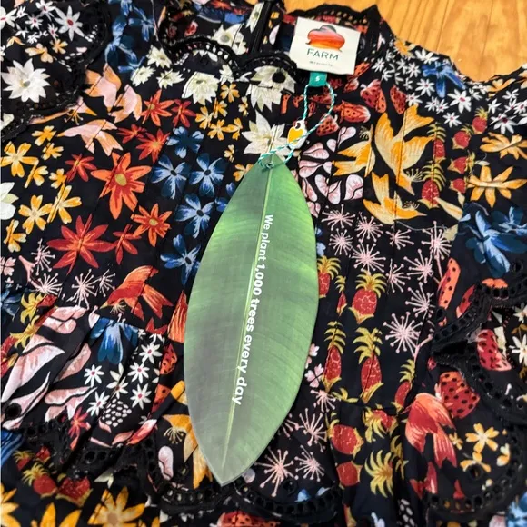 NWT Farm Rio Jujus Garden Black Mini Dress Women’s SIZE SMALL