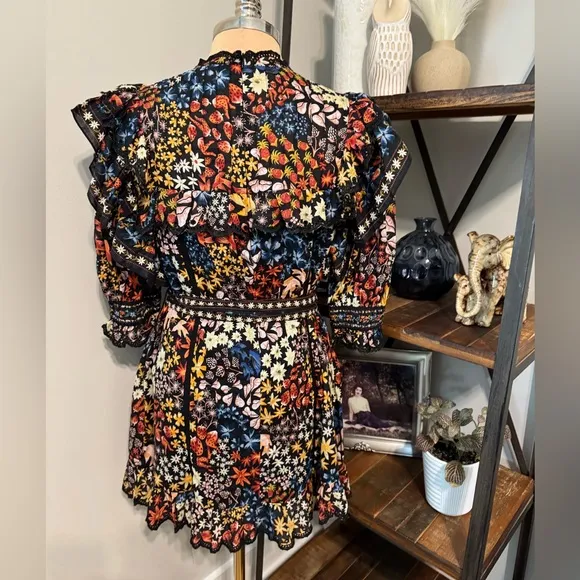NWT Farm Rio Jujus Garden Black Mini Dress Women’s SIZE SMALL