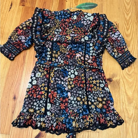 NWT Farm Rio Jujus Garden Black Mini Dress Women’s SIZE SMALL