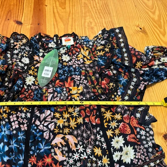 NWT Farm Rio Jujus Garden Black Mini Dress Women’s SIZE SMALL