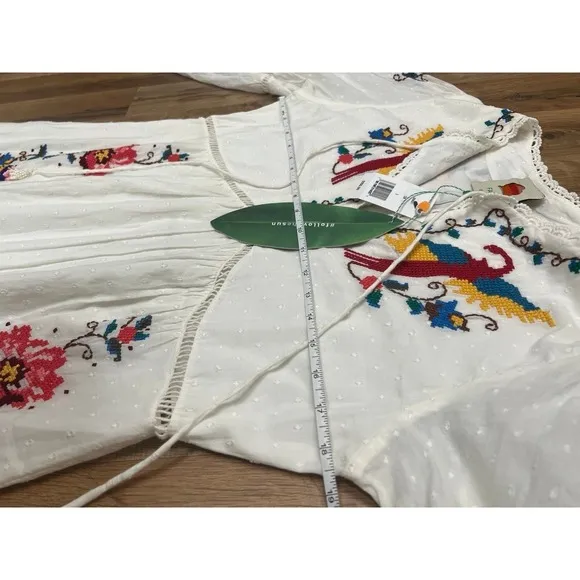 NWT! FARM RIO Macaw Cross Stitch Embroidered Maxi Dress SIZE S