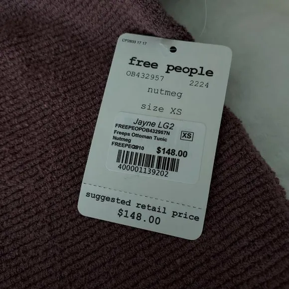 NWT Free People Ottoman sweater, brown/rose, XS