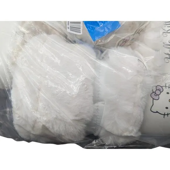 NWT Hello Kitty White Faux Fur Boots Lace Up Sanrio Unisex Boots Sz 7