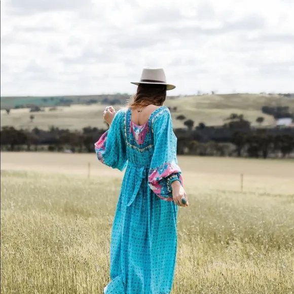 NWT HOUSE OF SKYE AUSTRALIA GOLD DUST WILD WEST MAXIDRESS