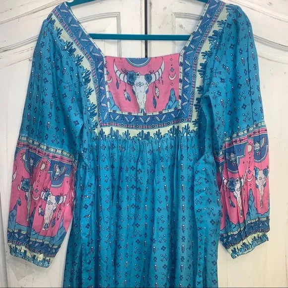 NWT HOUSE OF SKYE AUSTRALIA GOLD DUST WILD WEST MAXIDRESS