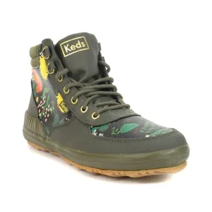 NWT Keds x Rifle Paper Co. Scout Olive Botanical Canvas Water Resistant Boots