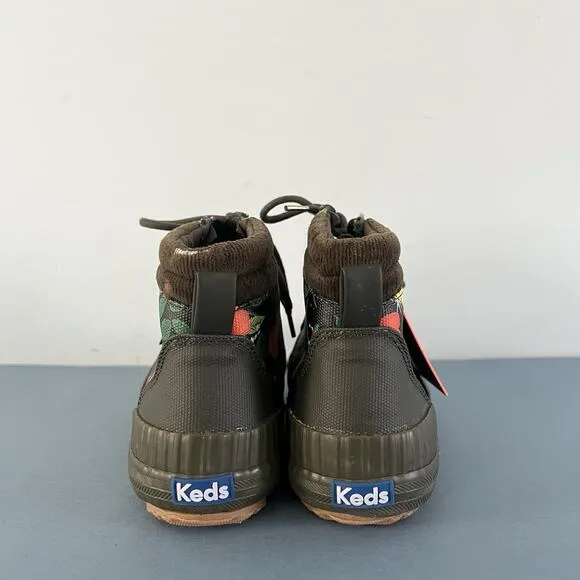 NWT Keds x Rifle Paper Co. Scout Olive Botanical Canvas Water Resistant Boots