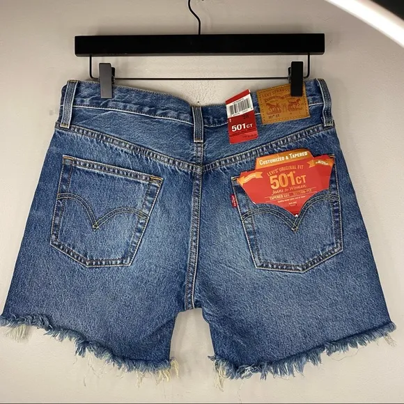 NWT Levi's 501 Selvedge Women White Oak Cone Denim Button Fly Blue Jean Shorts