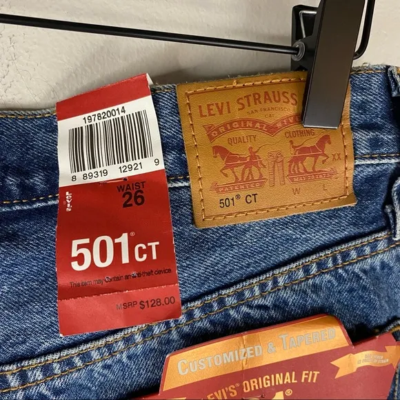 NWT Levi's 501 Selvedge Women White Oak Cone Denim Button Fly Blue Jean Shorts