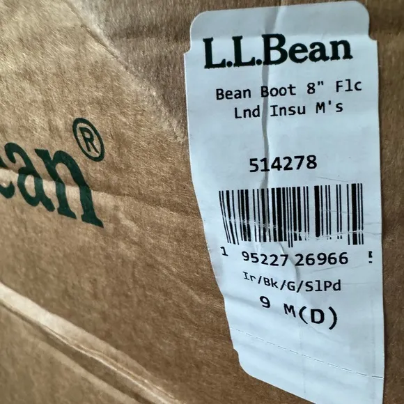 NWT L.L. Bean Men's Fleece-Lined Insulated Duck Boots Size 9 Blue