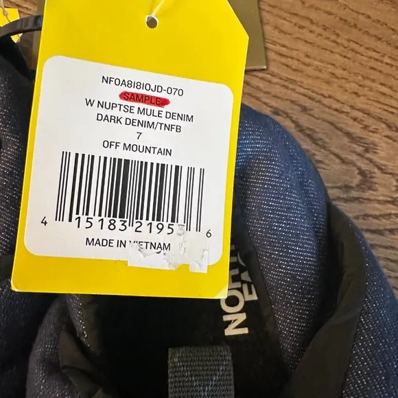 NWT! NEW! North Face Thermalball Nuptse Mule Winter Shoe -Denim Women Size US7