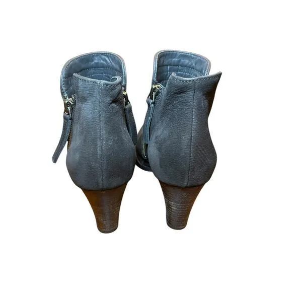NWT Paul Green Women 6 Malibu Sliced Zip Bootie‎ Black Leather Suede Heels