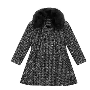 NWT Rothschild Big Girls Detachable Faux Fur Ruffle Trim Coat -6/6X