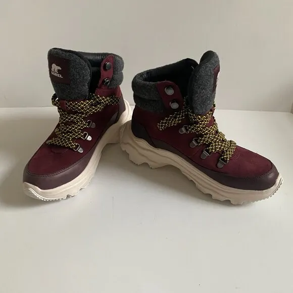 NWT Sorel Kinetic Breakthru Caribou Women's Water Proof Suede Leather Boots Sz 8