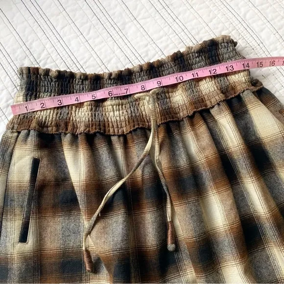 NWT SUNDAYS By we are sundays Brown Plaid Maren Skirt Coco Colorway size Small