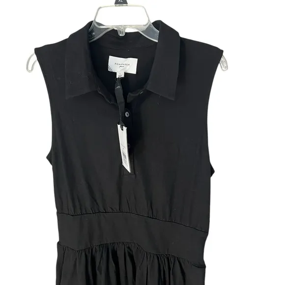 NWT Tuckernuck Mikala  Maxi Dress Large Pomander Place Black Pockets