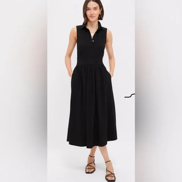 NWT Tuckernuck Mikala  Maxi Dress Large Pomander Place Black Pockets