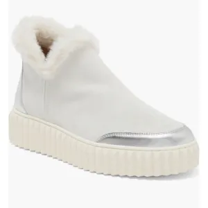 NWT Voile Blanche Luna Leather Fur Trim Sneaker Bootie Boots Size 39 / Size 8