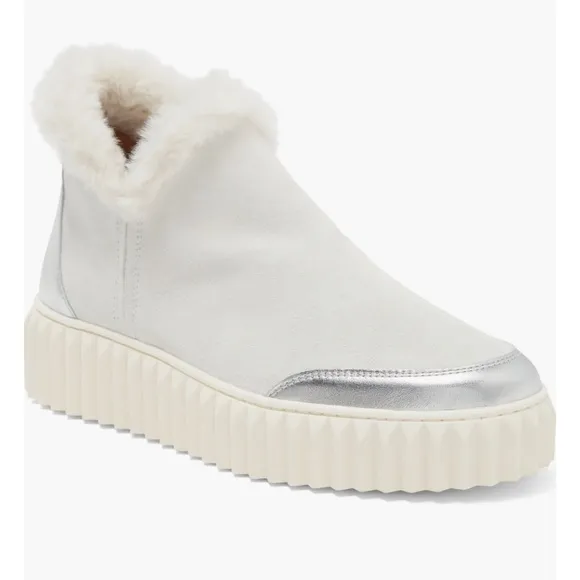 NWT Voile Blanche Luna Leather Fur Trim Sneaker Bootie Boots Size 39 / Size 8