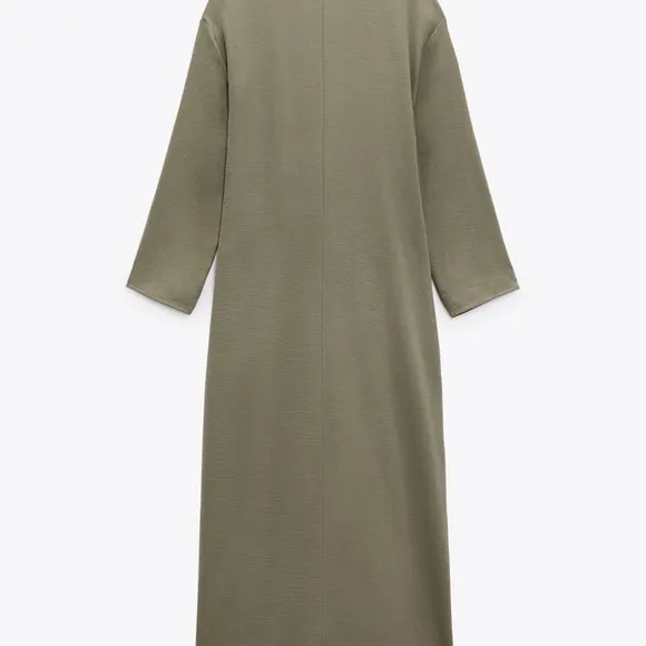 NWT Zara khaki front nkot midi casual dress/Zara loose fitted dress