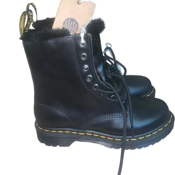 NWTO Dr. Marten’s 1460 SERENA FAUX FUR LINED LACE UP BOOTS U.S. Size 6