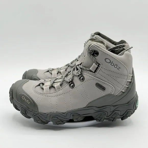OBOZ Bridger Mid B Dry Waterproof Hiking Boots Size 7 Womens Frost Gray NEW