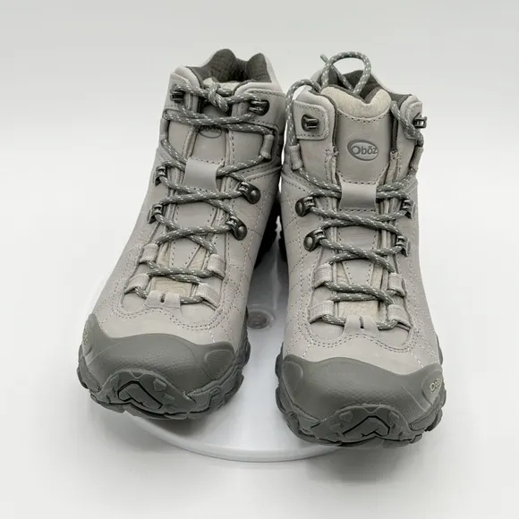 OBOZ Bridger Mid B Dry Waterproof Hiking Boots Size 7 Womens Frost Gray NEW