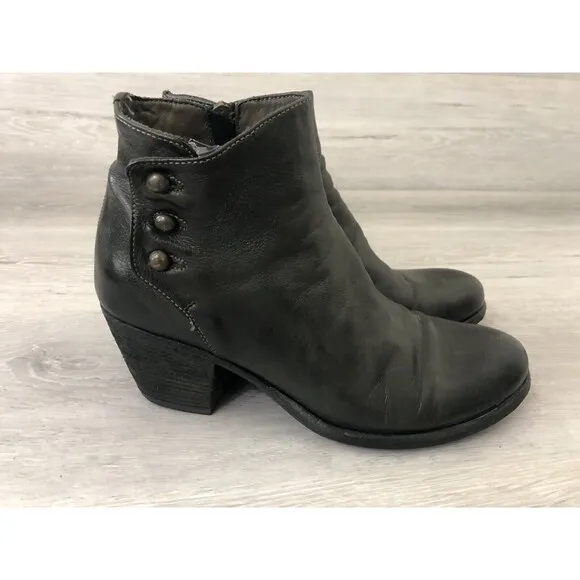 Officine Creative Giselle Women EUR 39 Black Leather Side Zip Ankle Bootie Boots