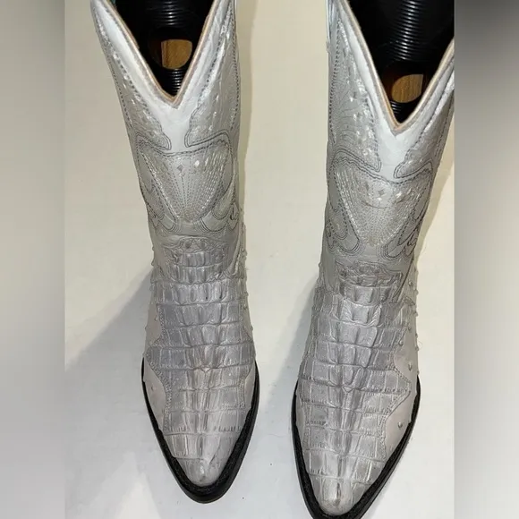 Old Corral Western White Cross Boots Men Size 6.5/Women 8-8.5