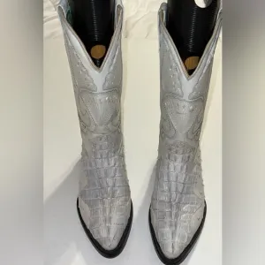 Old Corral Western White Cross Boots Men Size 6.5/Women 8-8.5