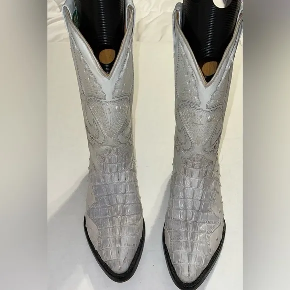 Old Corral Western White Cross Boots Men Size 6.5/Women 8-8.5