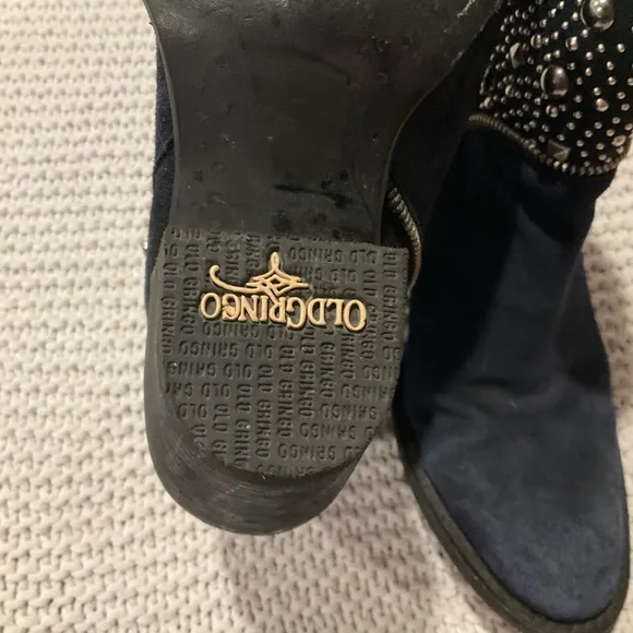OLD GRINGO Suede Boho Studded Booties indigo for women