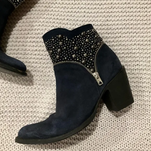 OLD GRINGO Suede Boho Studded Booties indigo for women
