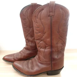 Old West Boots Men 11 EE Brown Cowboy Western Chore Rodeo Leather Tall Pull on
