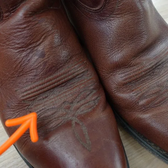 Old West Boots Men 11 EE Brown Cowboy Western Chore Rodeo Leather Tall Pull on