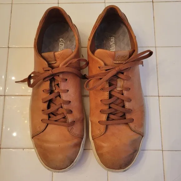 Olukai Leather Sneakers Brown Casual Shoes 11 LAE'AHI LI'ILI Waterproof