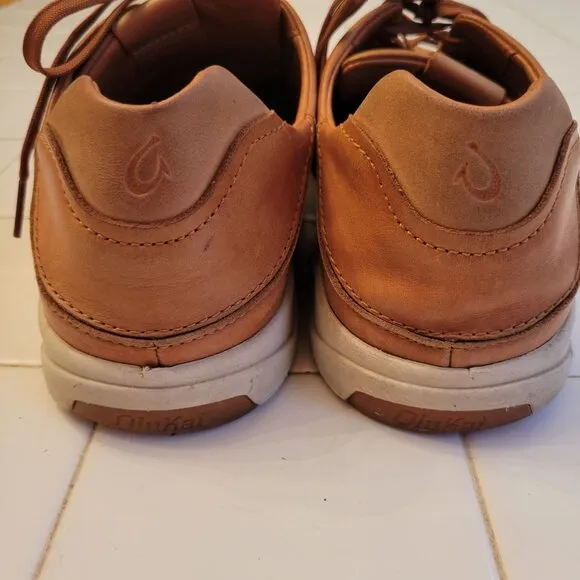 Olukai Leather Sneakers Brown Casual Shoes 11 LAE'AHI LI'ILI Waterproof