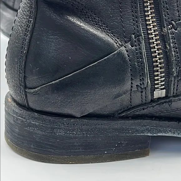 OluKai Sz 8 Nahuku Black Leather Riding Winter Boots with Rubber Sole