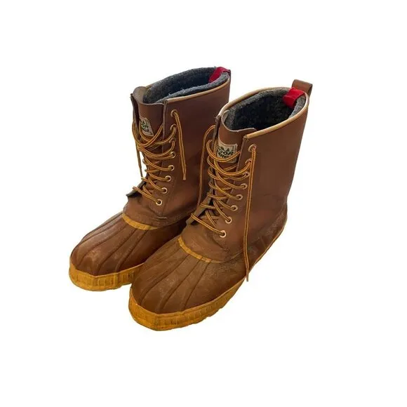 Outdoor Exchange Mens Steel Shank Wool Lined Waterproof Boots Sz 10