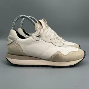 P448 Cancun Low Top Sneakers Womens EUR 38 US 7.5 Beige White Sparkle Lace Shoes