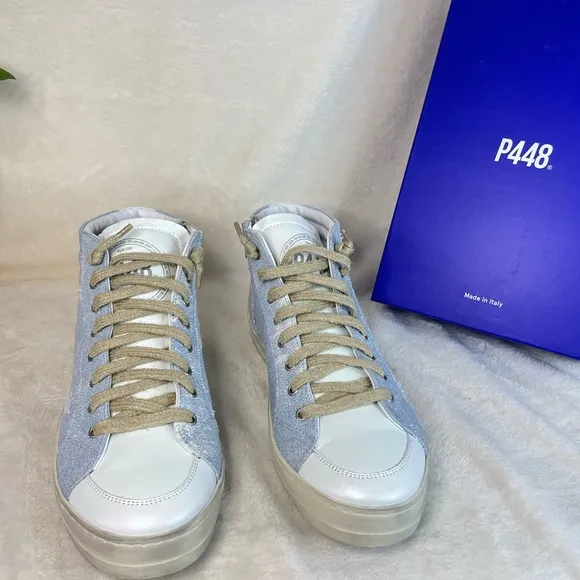 P448 Skate High Top Sneakers Denim‎ 42 EU ( E 544)