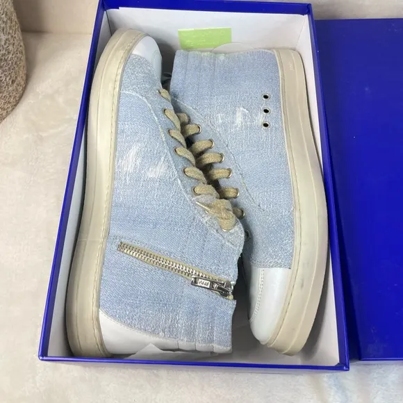 P448 Skate High Top Sneakers Denim‎ 42 EU ( E 544)