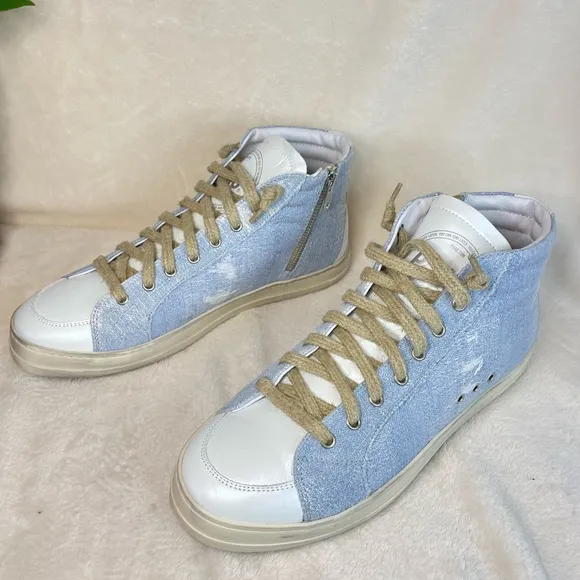 P448 Skate High Top Sneakers Denim‎ 42 EU ( E 544)
